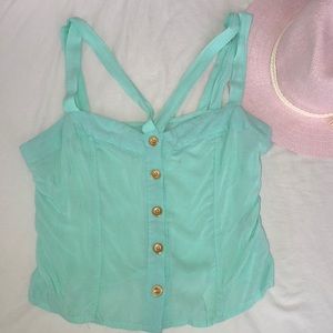 Teal crop top